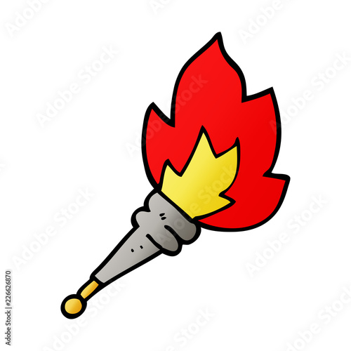 cartoon doodle flaming torch