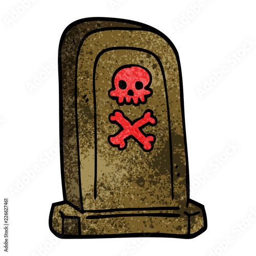cartoon doodle grave stone