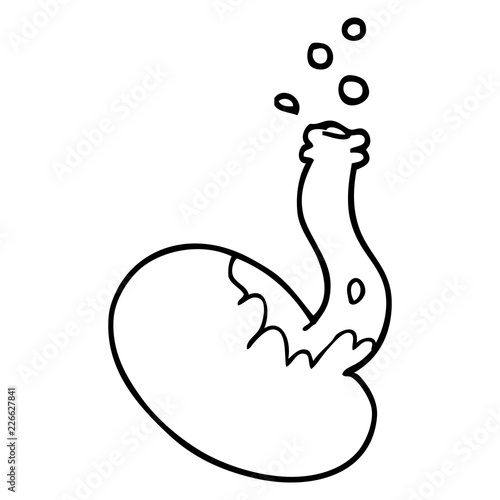line drawing cartoon chemical reaction
