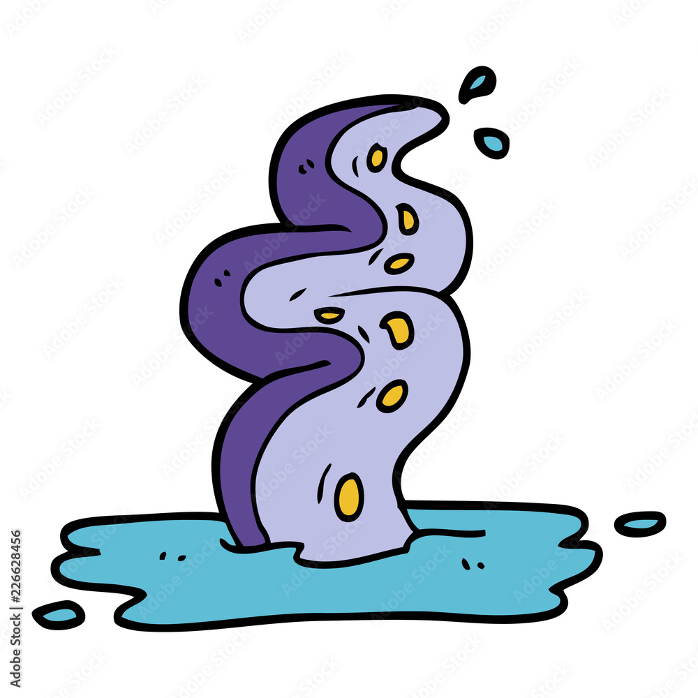 Fototapeta premium cartoon doodle spooky tentacle