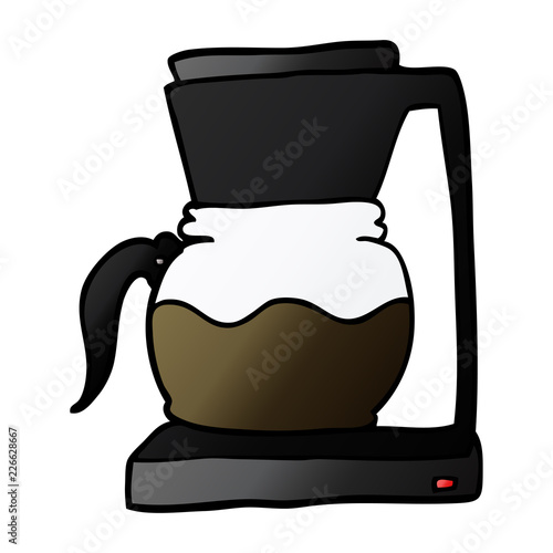 cartoon doodle coffee filter machine