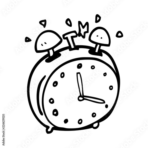 line drawing cartoon alram clock photo