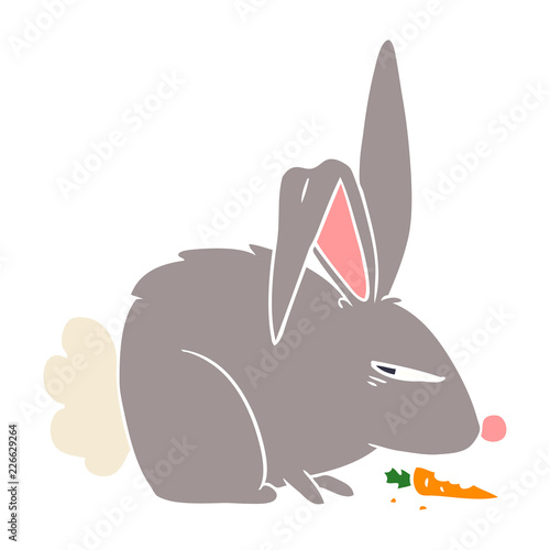 flat color style cartoon annoyed rabbit