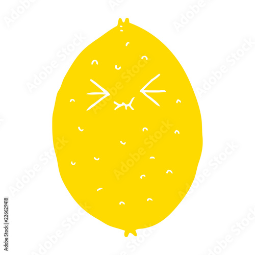 flat color style cartoon bitter lemon