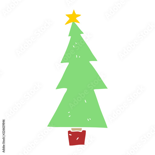 flat color style cartoon christmas tree