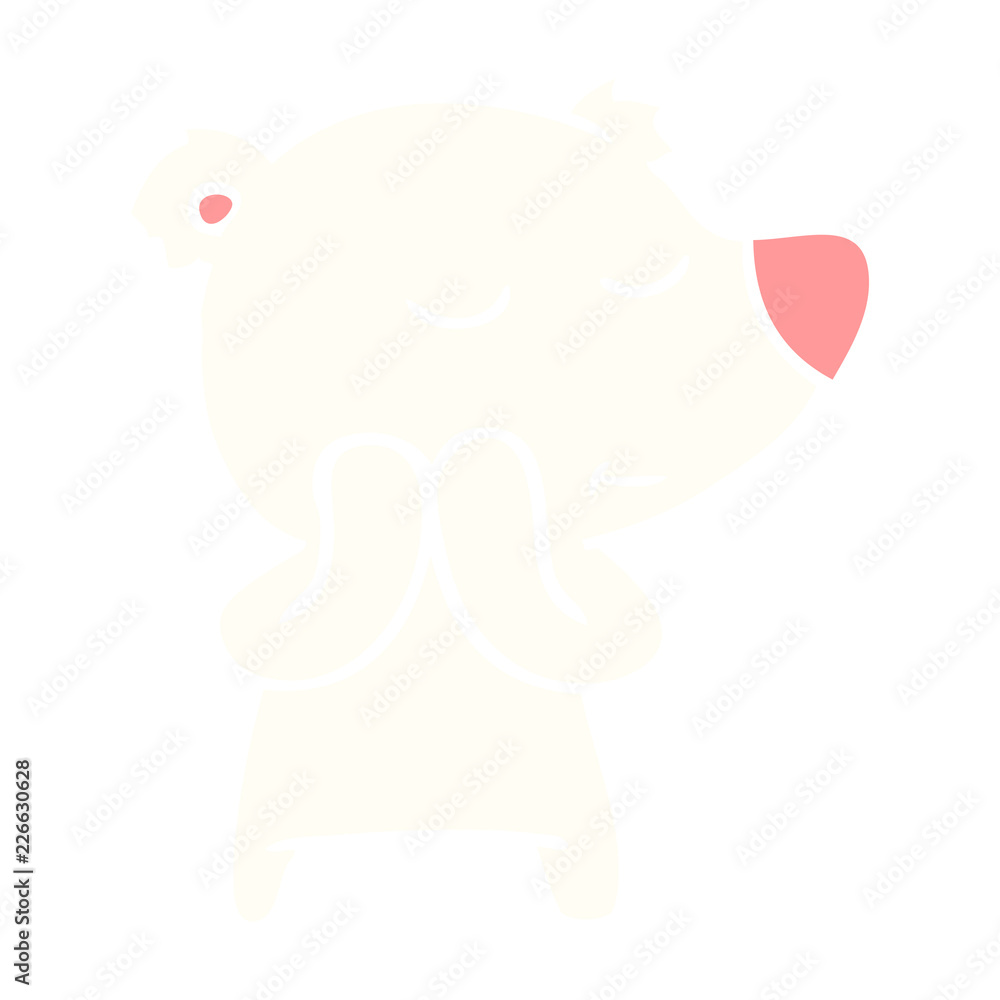 happy flat color style cartoon polar bear happy flat color style cartoon polar bear