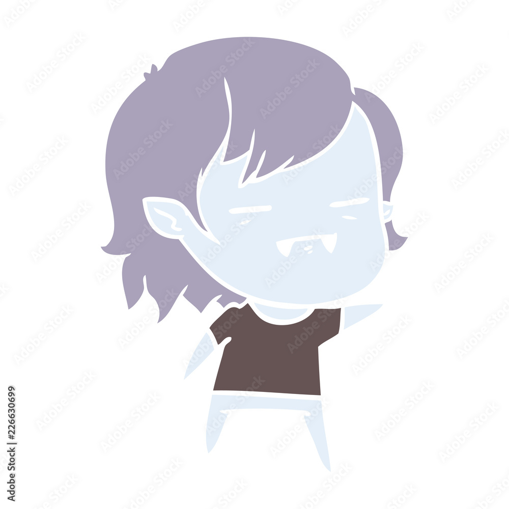 flat color style cartoon undead vampire girl pointing flat color style cartoon undead vampire girl pointing