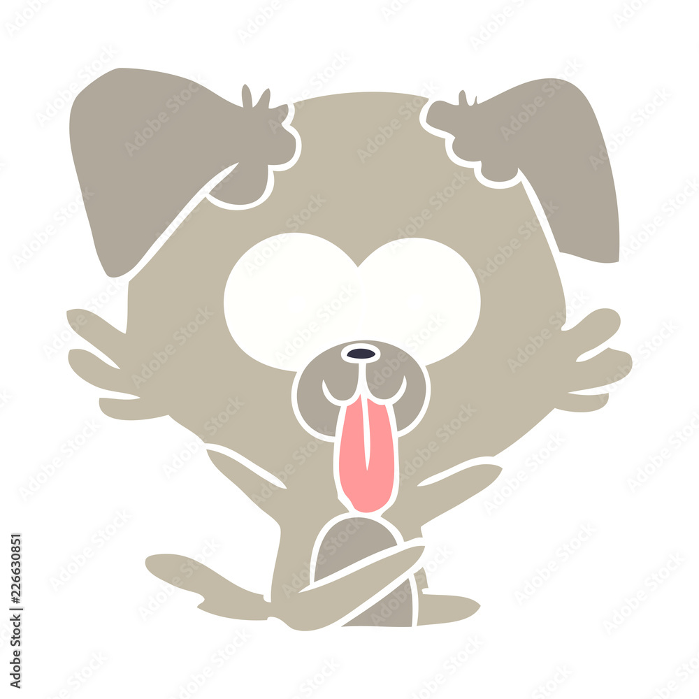 flat color style cartoon dog with tongue sticking out flat color style cartoon dog with tongue sticking out