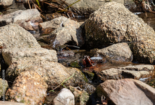 water flowing over rocks