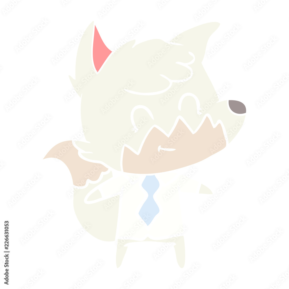 flat color style cartoon happy fox flat color style cartoon happy fox