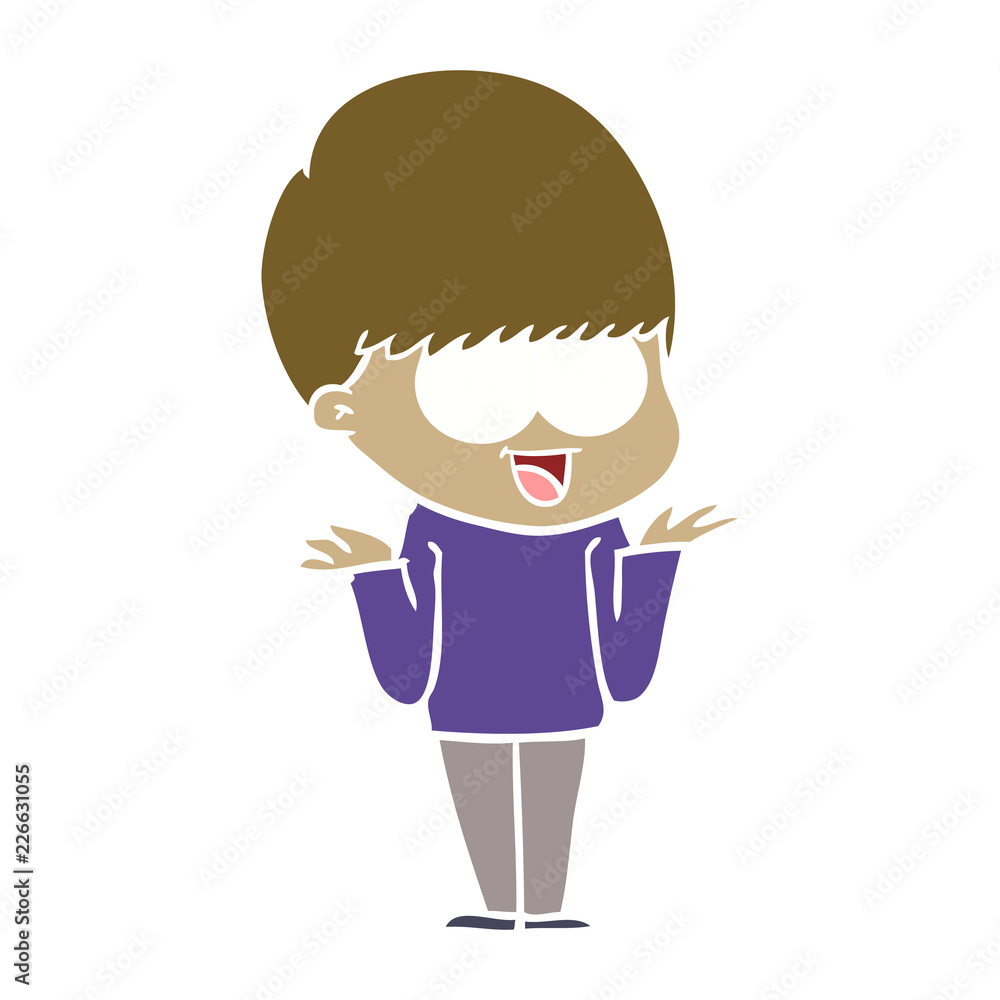 happy flat color style cartoon boy happy flat color style cartoon boy