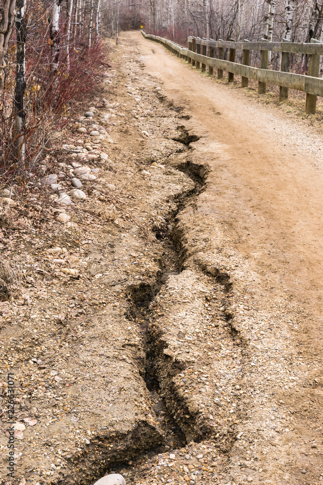 Fort Edmonton Foot bridge trail erosion
