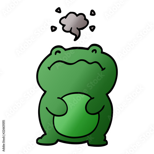 funny cartoon doodle frog