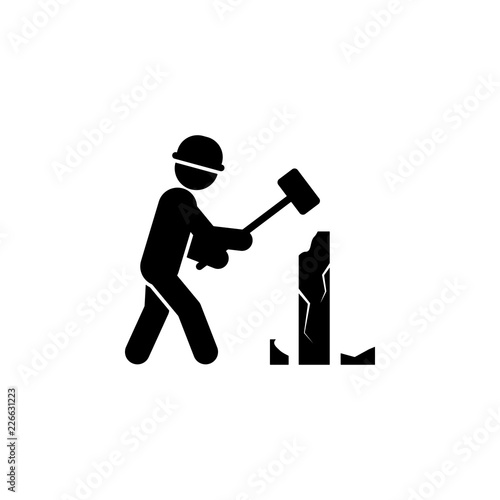 construction, demolish worker icon. Element of construction worker for mobile concept and web apps. Detailed construction, demolish icon can be used for web and mobile
