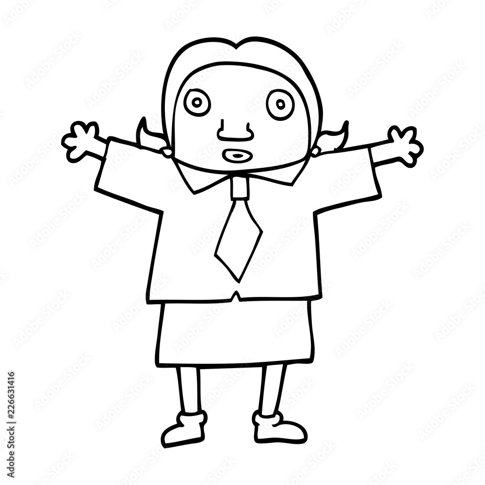 line drawing cartoon school girl line drawing cartoon school girl