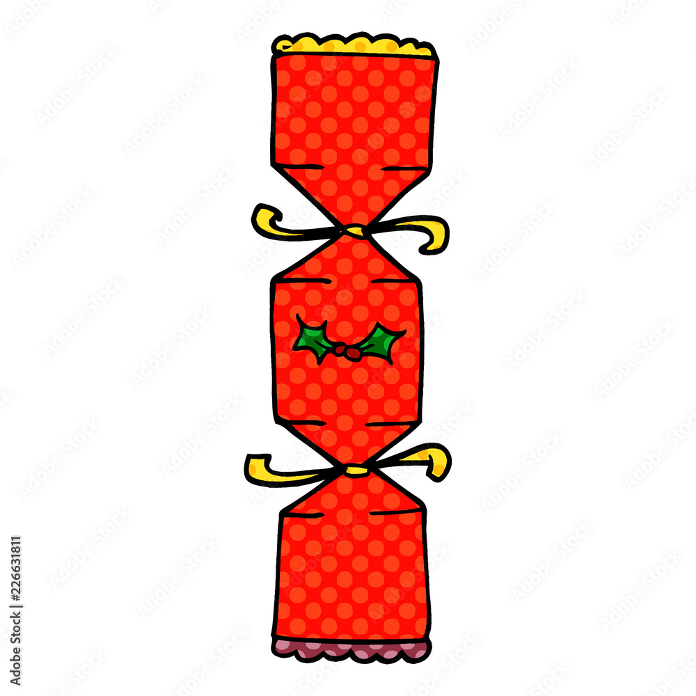 Obraz premium cartoon doodle christmas cracker