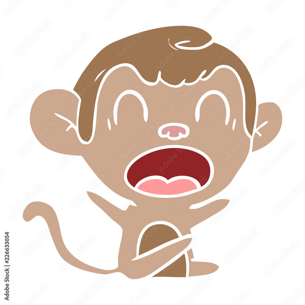 shouting flat color style cartoon monkey shouting flat color style cartoon monkey