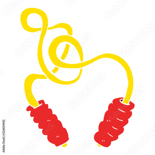 flat color illustration of a cartoon skipping rope