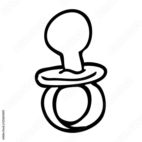 line drawing cartoon baby pacifier