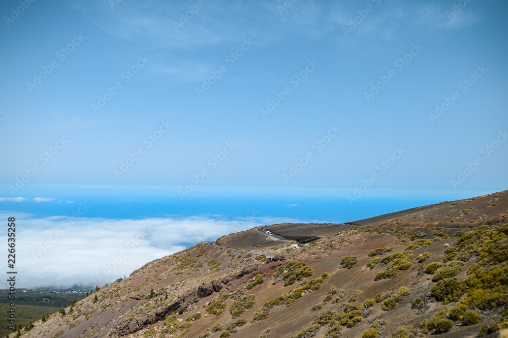 Teide national park top island view