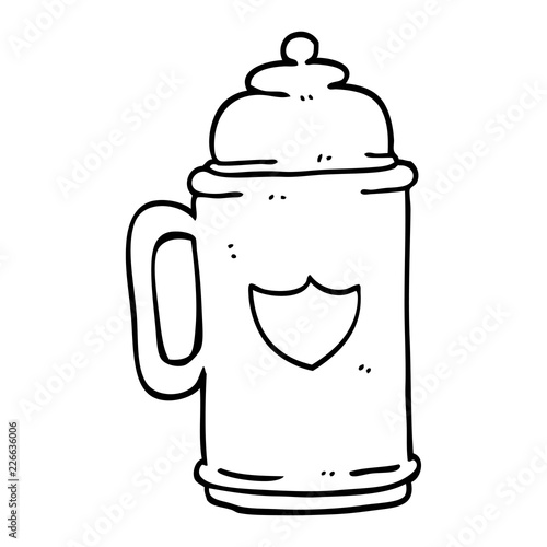 line drawing cartoon traditional beer tankard