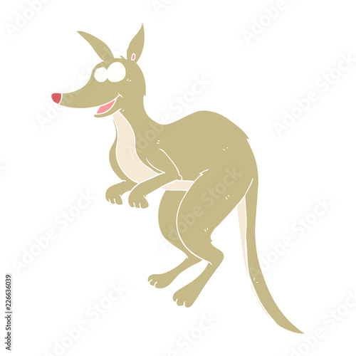 flat color illustration of a cartoon kangaroo