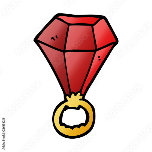 cartoon doodle red ruby ring