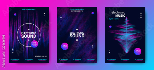Wave Music Posters Set. photo