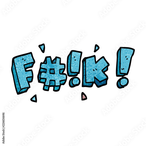cartoon doodle swear word