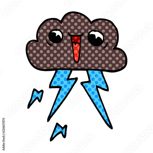 cartoon doodle lightening cloud
