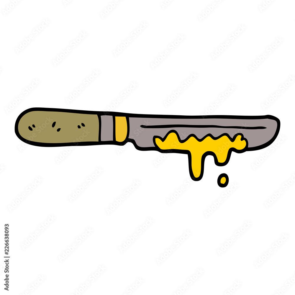 cartoon doodle butter knife Stock Vector | Adobe Stock
