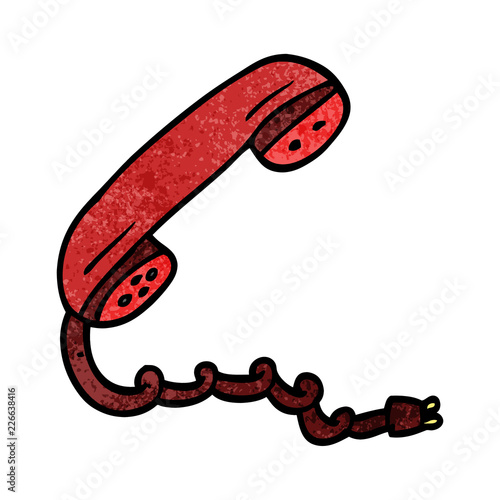 cartoon doodle telephone handset