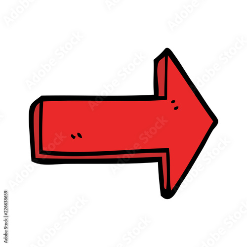 cartoon doodle directing arrow
