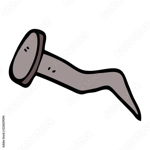 cartoon doodle bent iron nail