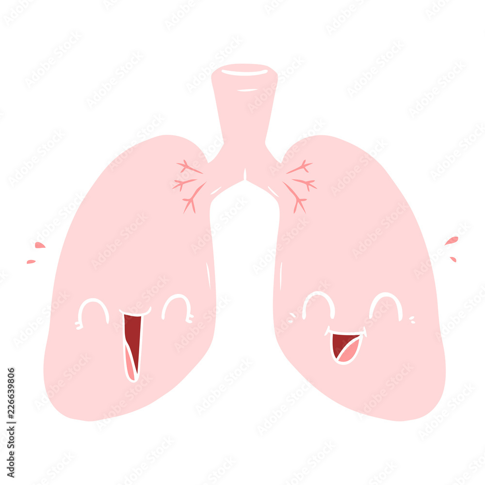 flat color style cartoon happy lungs flat color style cartoon happy lungs