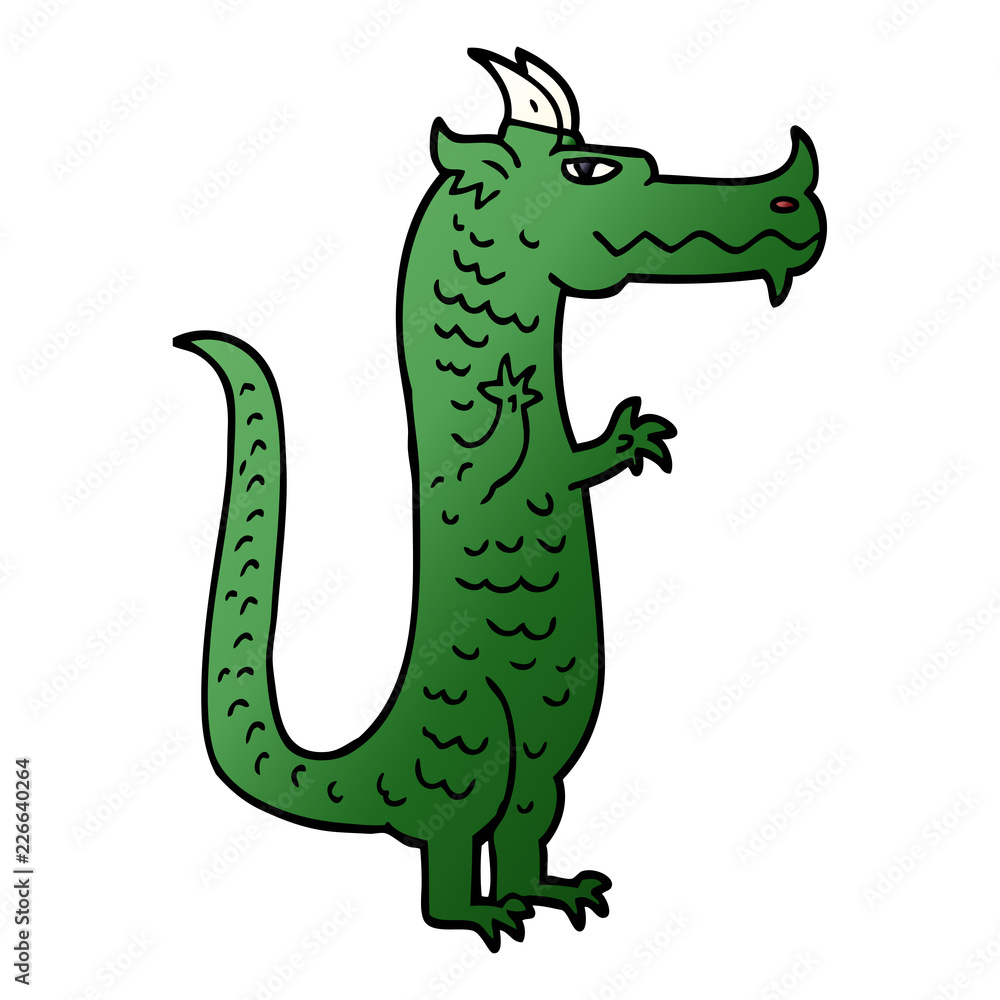 Obraz cartoon doodle magical dragon