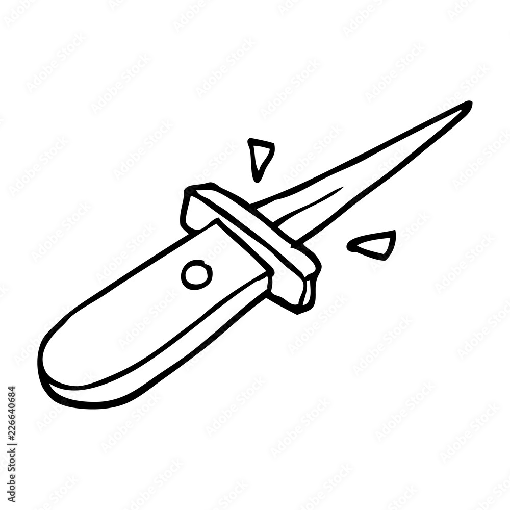 line drawing cartoon flick knife snapping open line drawing cartoon flick knife snapping open