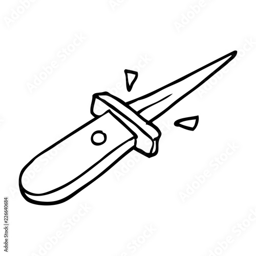 line drawing cartoon flick knife snapping open