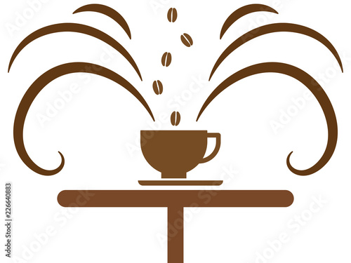 香り広がるコーヒーのイラスト