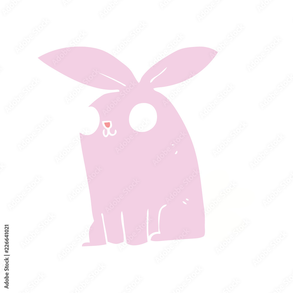 flat color style cartoon bunny rabbit