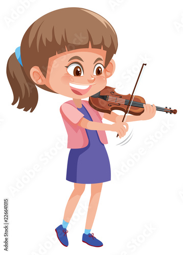 Fototapeta A girl playing violin