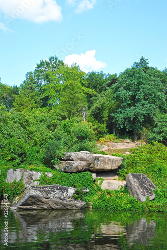 Rocky landscape with lake photo