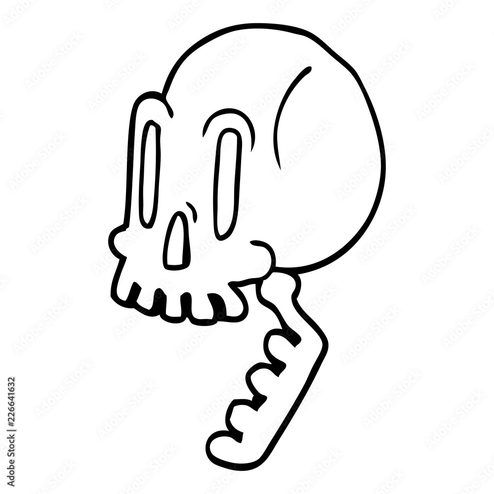 line drawing cartoon green skull line drawing cartoon green skull