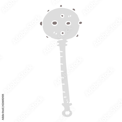 flat color illustration of a cartoon medieval mace