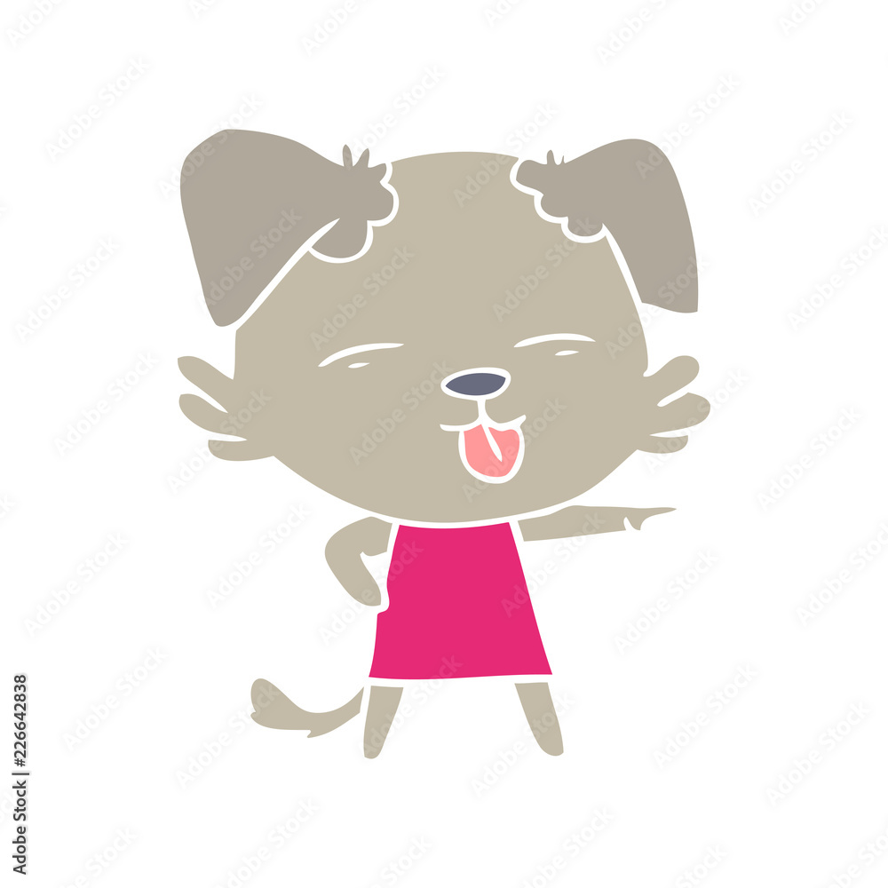 flat color style cartoon dog sticking out tongue flat color style cartoon dog sticking out tongue