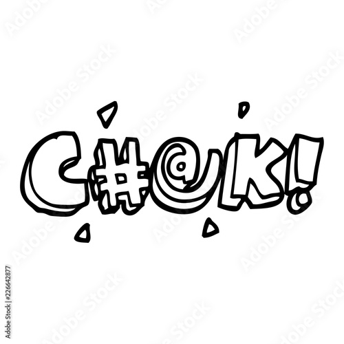 line drawing cartoon swear word