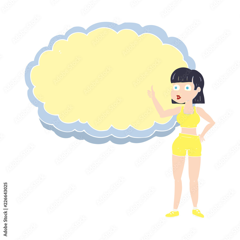 flat color illustration of a cartoon gym woman flat color illustration of a cartoon gym woman