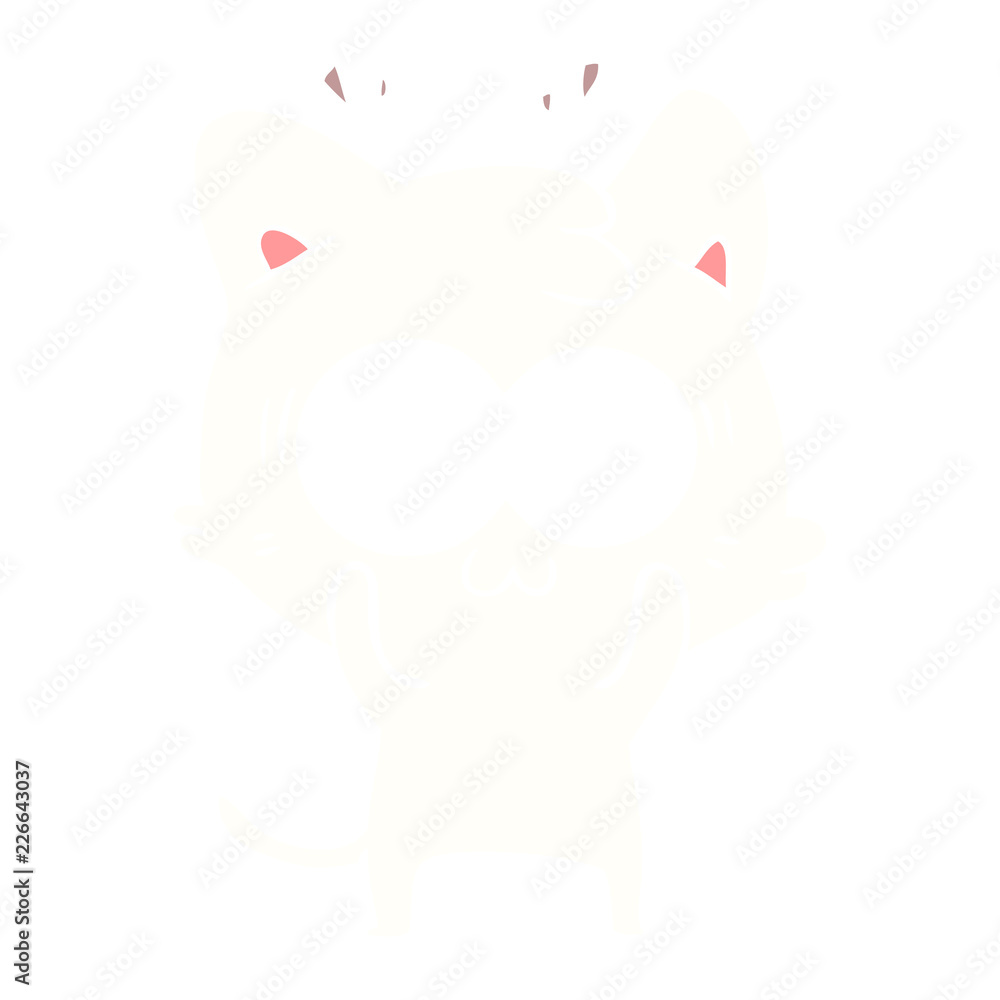 flat color style cartoon surprised cat flat color style cartoon surprised cat