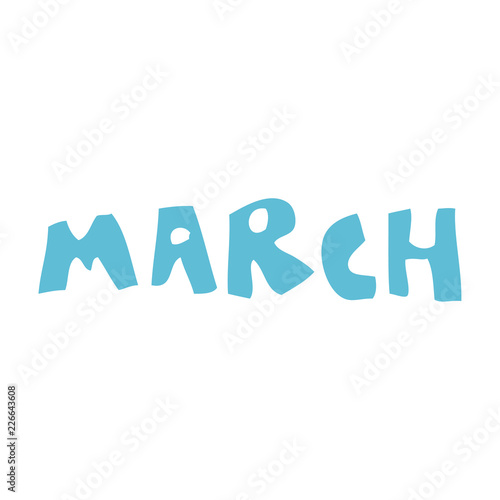 cartoon doodle month of march
