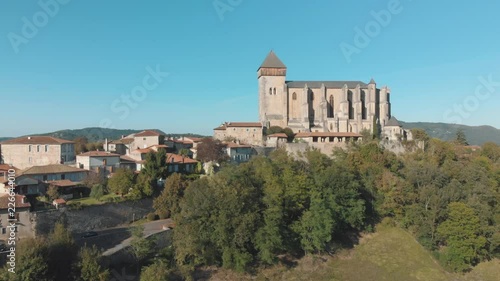 Wallpaper Mural Aerial View of the Cathedral Notre-Dame of Saint-Bertand de Comminges, by Drone, France 14 Torontodigital.ca
